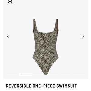 Fendi Brown and Cream One-Piece Swimsuit